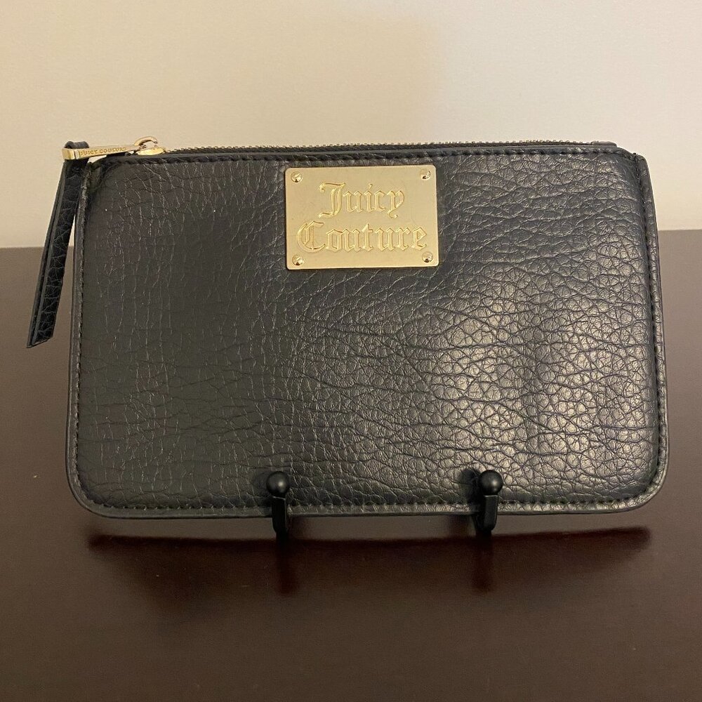 Juicy Couture Black Embossed Leather Slim Wallet